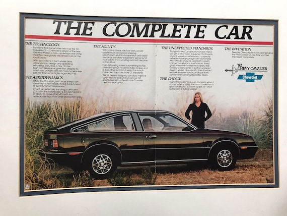 1980's Chevy Cavalier Print Advertisement - Etsy