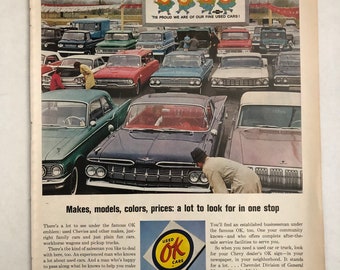 1960's Chevy OK Used Cars Advertisement - Etsy
