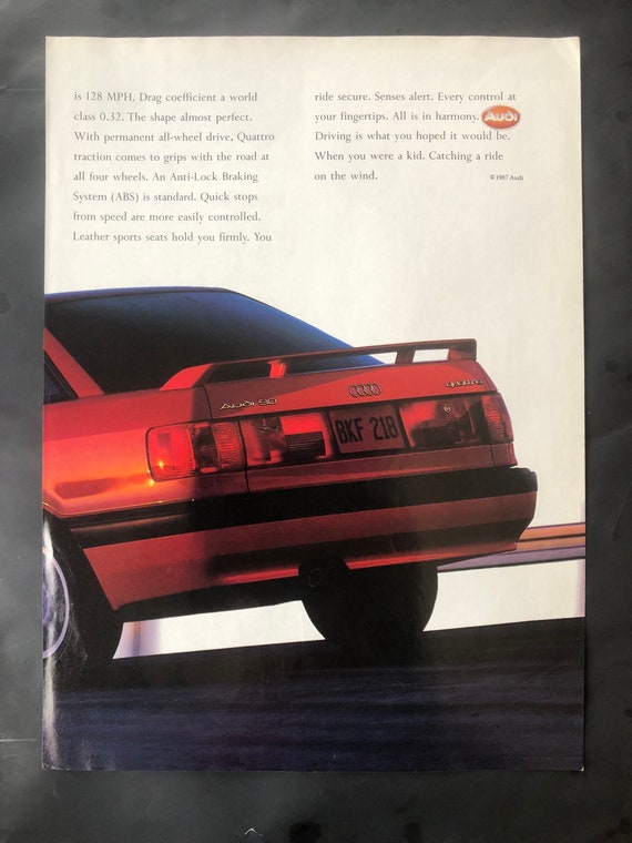 1980's Audi 90 Quattro Advertisement - Etsy