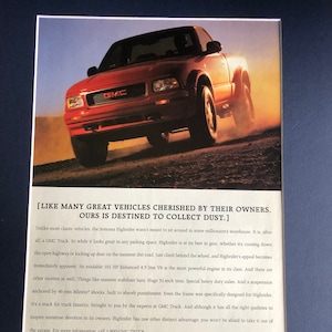 1990&#39;s GMC Sonoma Vintage Advertisement