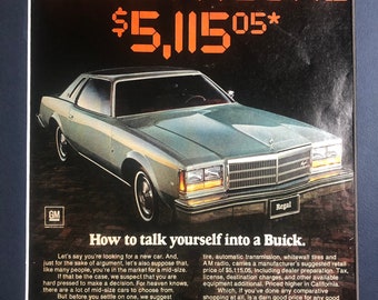 1970's Buick Regal Advertisement "How to talk yourself into a Buick"