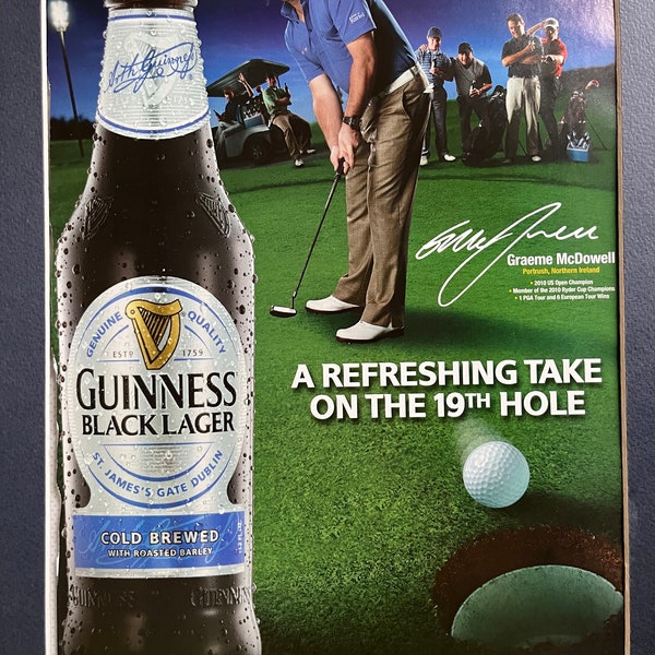 2000's Graeme McDowell Guinness Print Advertisement