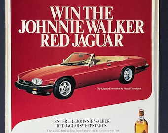1980's Johnnie Walker Red Jaguar Advertisement
