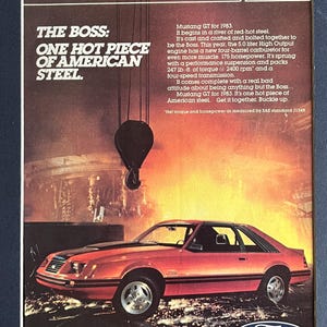 1980&#39;s Ford Mustang GT Print Advertisement