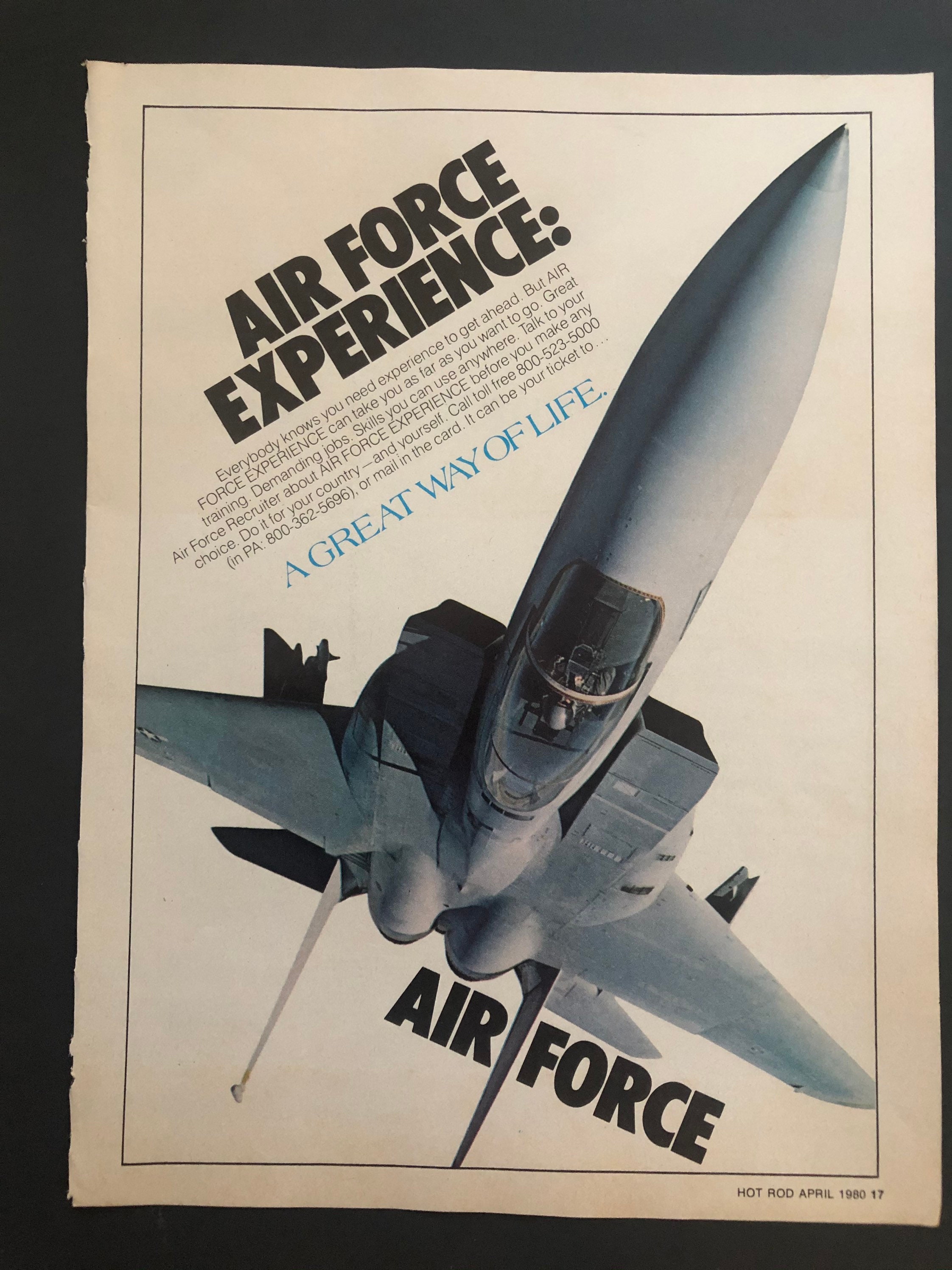 ✨送料無料　訳あり　5TH AIR  FORCE　ポスター？ 1980's United States Air Force Advertisement - Etsy
