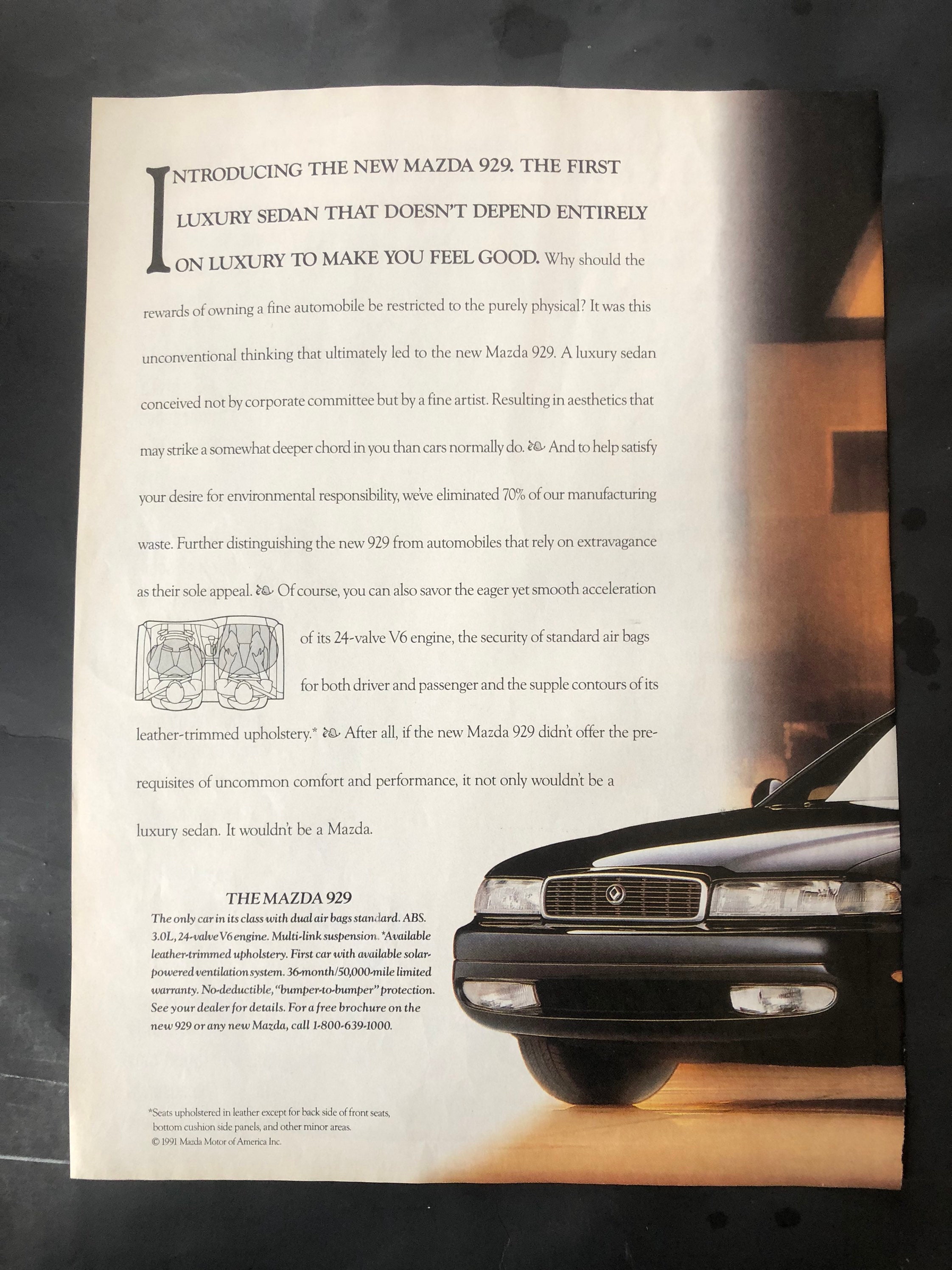 1990's Mazda 929 Advertisement - Etsy