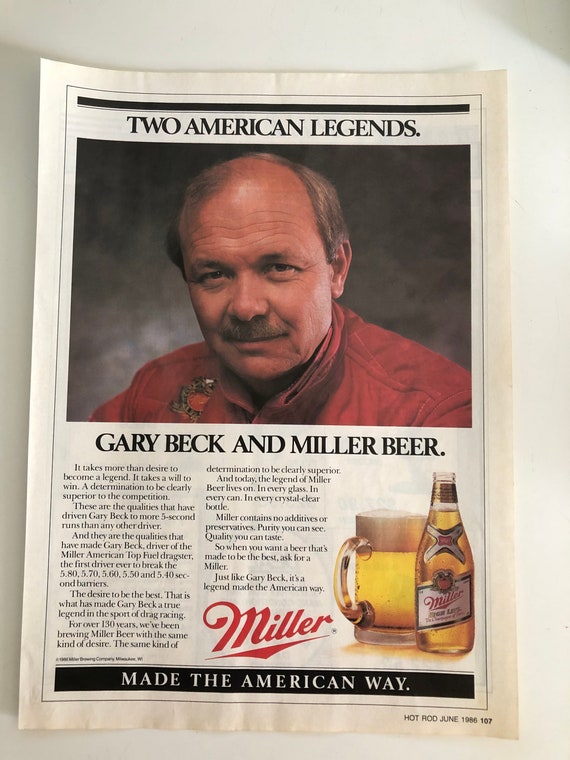 1980's Miller Advertisement two American - Etsy