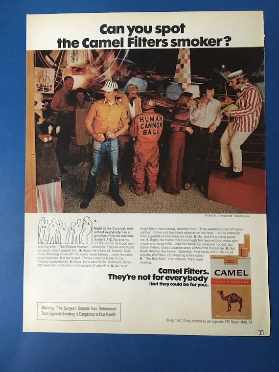 70s cigarette ads 70's Camel Filter Cigarette Print Advertisement