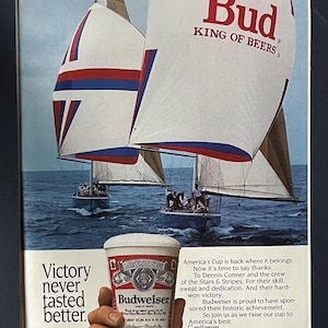 1980&#39;s Budweiser Beer Print Advertisement