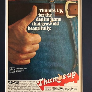 70&#39;s Sears Thumbs up jeans print advertisement