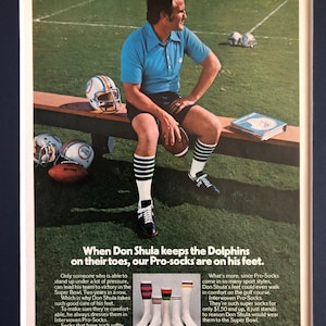 1970’s Don Shula, Miami Dolphins Interwoven print advertisement