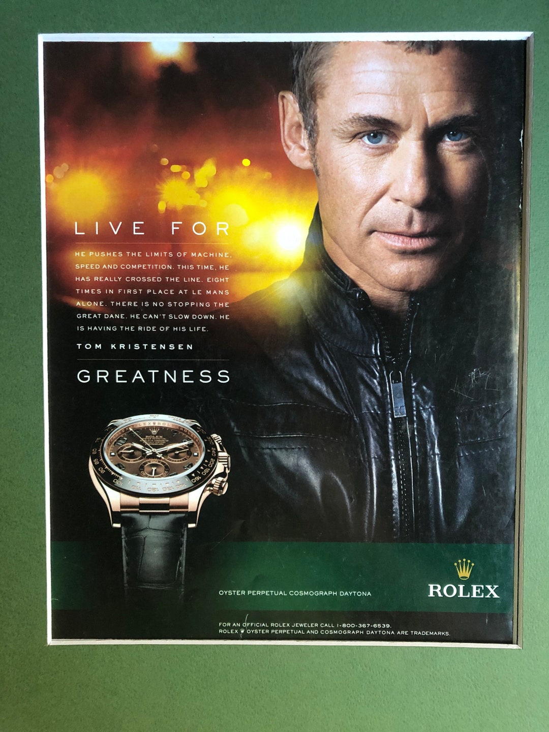 2000's Rolex Tom Kristensen Watch Advertisement - Etsy