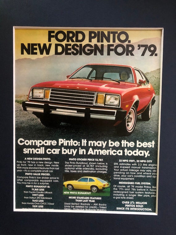 【ビンテージ】fartco loveearart同ボディ70s ford 1970's Ford Pinto New Design for 79 Advertisement - Etsy