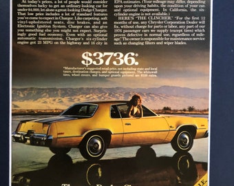 1970's Dodge Charger Advertisement "Get hooked on the looks and sold on the price"