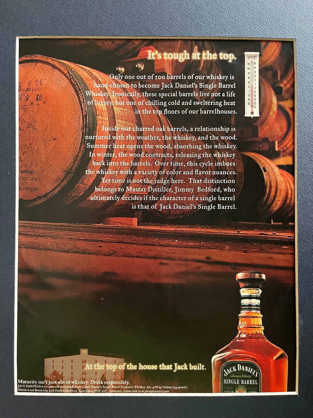 2000's Jack Daniel's Single Barrel Whiskey Advertisement Etsy