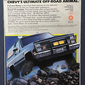 1980&#39;s Chevy Blazer Print advertisement
