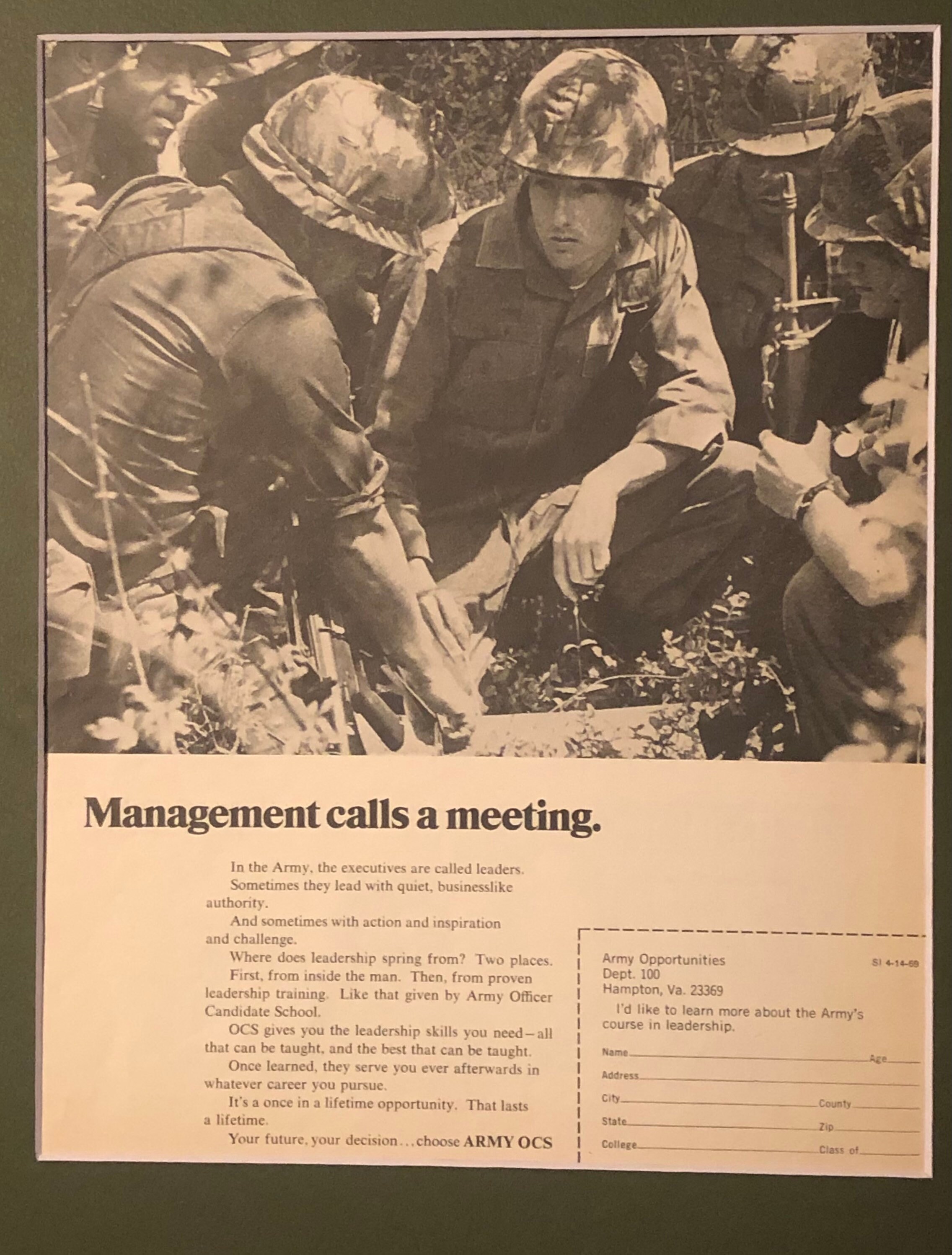 60's Army OCS Print Advertisement - Etsy Finland