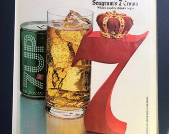 1970's Seven & Seven Print Advertisement