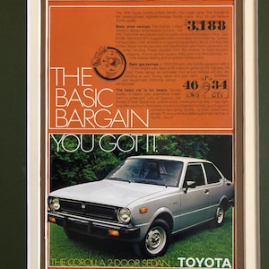1970&#39;s Toyota Corolla print advertisement