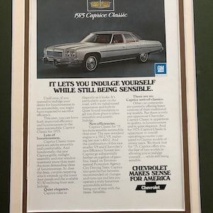 1970&#39;s Chevy Caprice Classic Print Advertisement