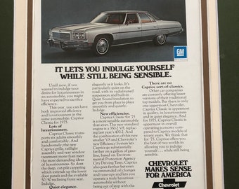 1970's Chevy Caprice Classic Print Advertisement