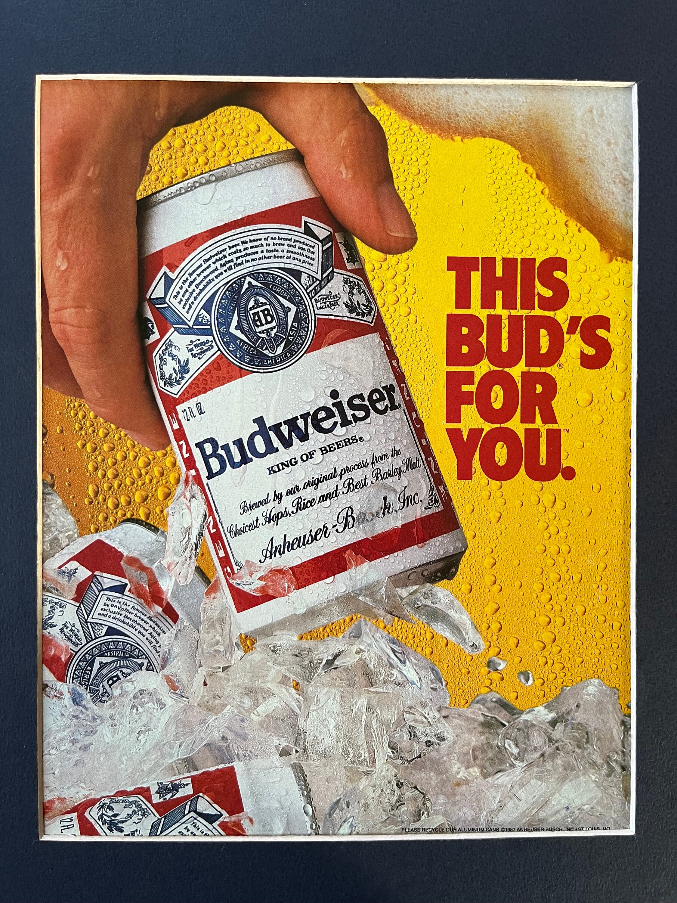 バドワイザー レトロ広告 ポスター B4フレーム付き ◇ Budweiser