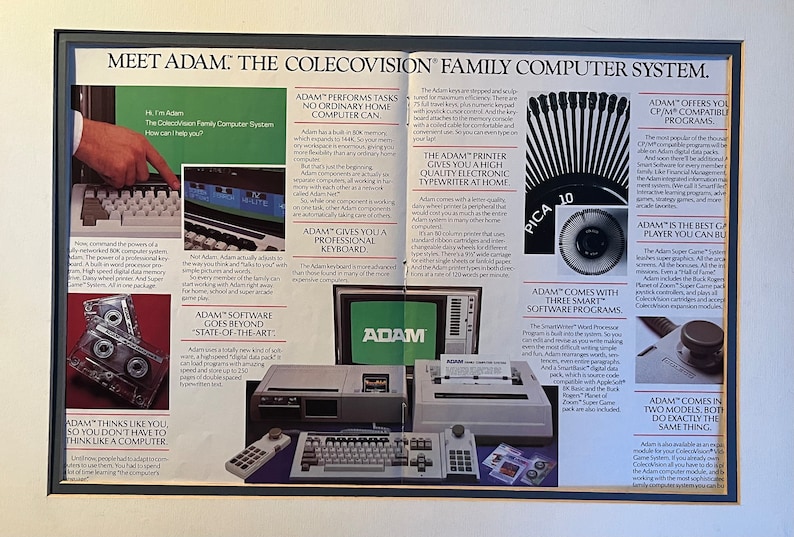 Adam Computer Poster 1980's Adam, Colecovision Family Computer System Print Advertisement - Etsy