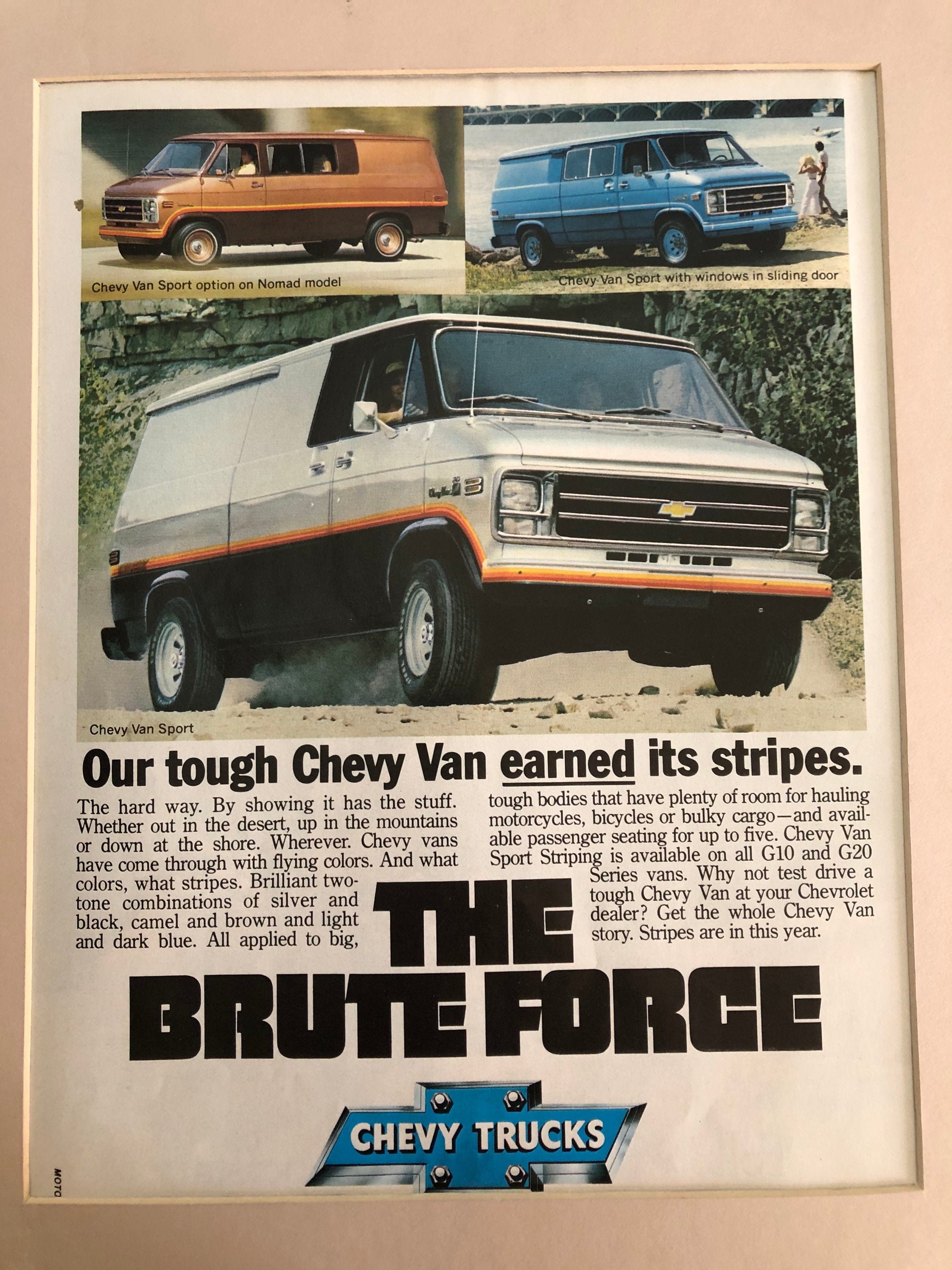 1970's Chevy Van Print Advertisement 