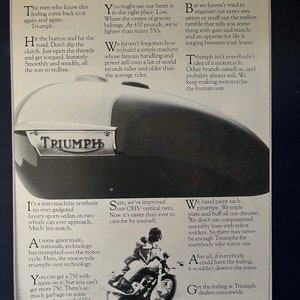 1980’s Triumph Motorcycle advertisement