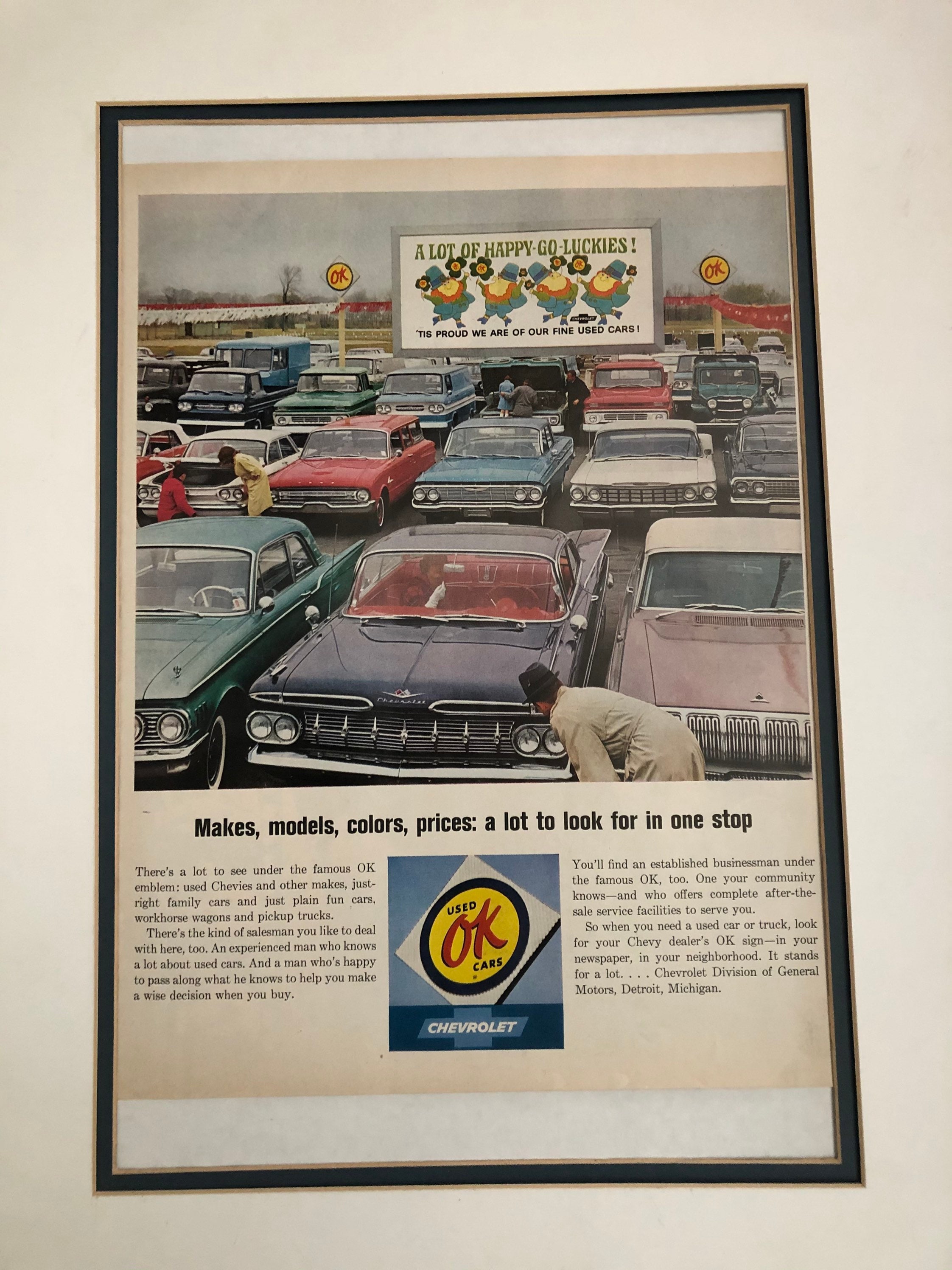 1960's Chevy OK Used Cars Advertisement - Etsy