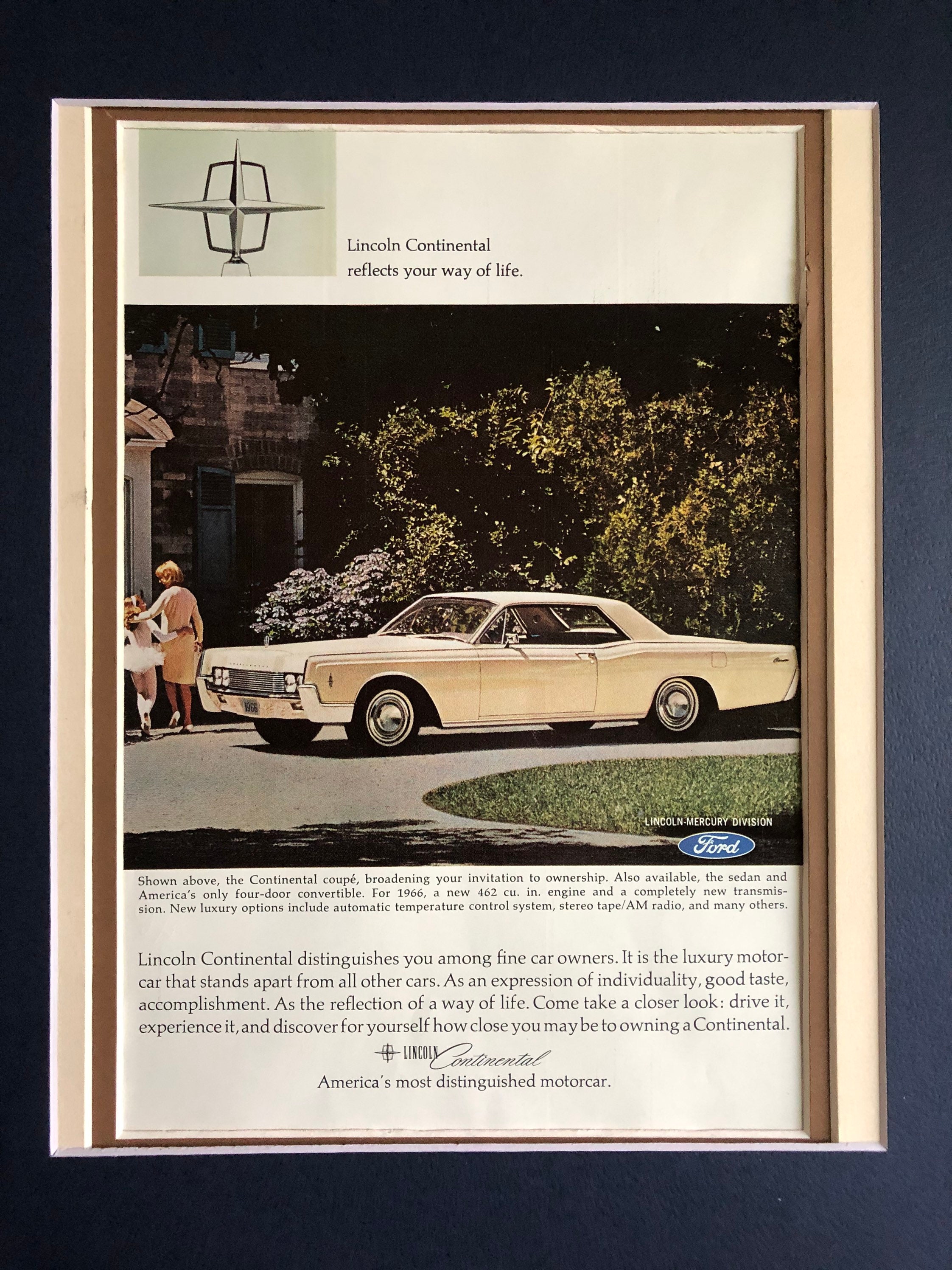 1960's Ford Lincoln Continental Advertisement - Etsy