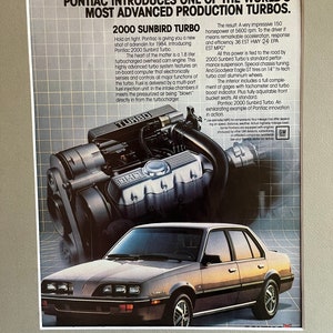 2000&#39;s Pontiac Sunbird Turbo Print Advertisement