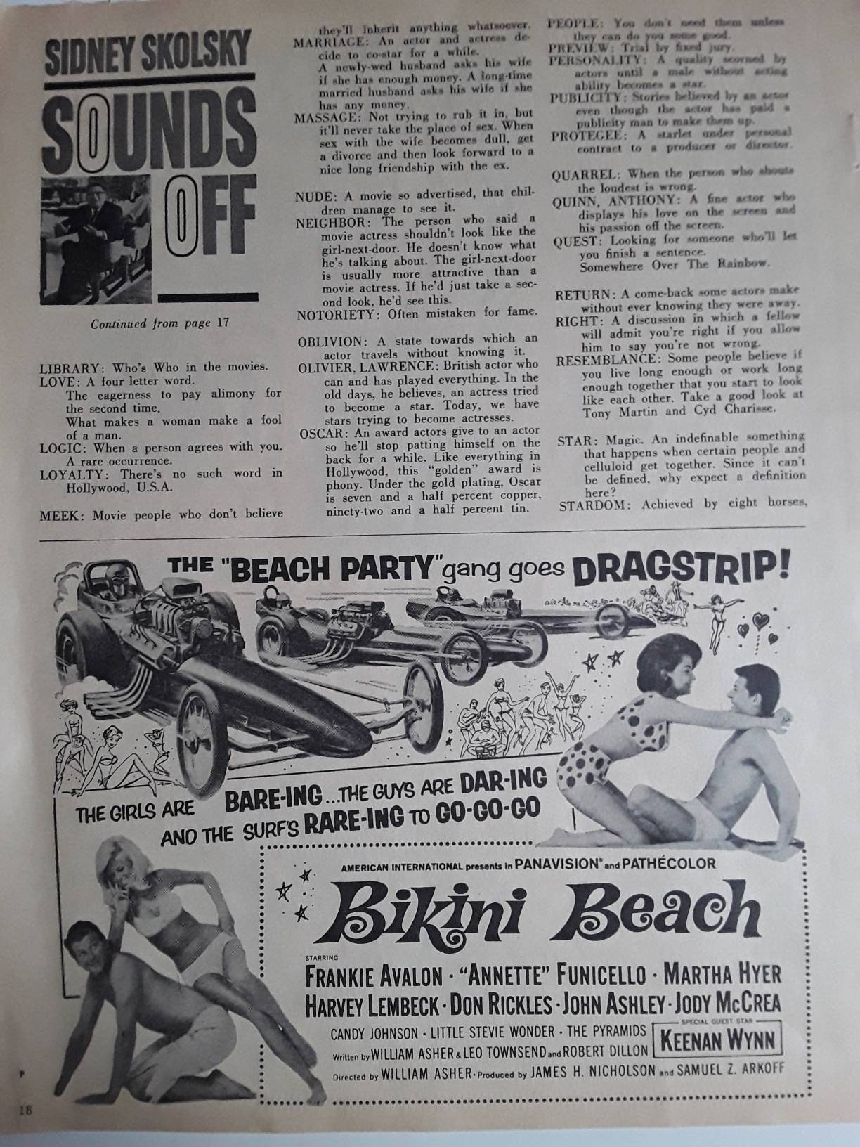 Bikini Beach Movie Poster – Frankie Avalon, Vintage Style, 12x18 Repro