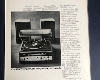 1970's Sony Stereo Vintage Advertisement