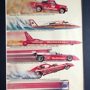 1980&#39;s Budweiser Beer Print Advertisement &quot;Budweiser Plays to win&quot;