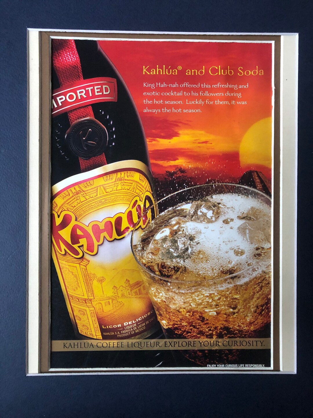 Kahlua Ad 2000's Kahlua and Club Soda Print Advertisement - Etsy