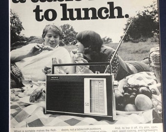 1970's Sony TFM-7200W Radio Vintage Advertisement