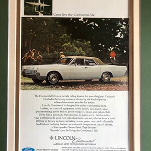 1960&#39;s Lincoln Continental Advertisement &quot;Come live the Continental life&quot;