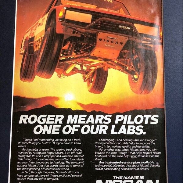 1980's Roger Mears Nissan Truck Advertisement