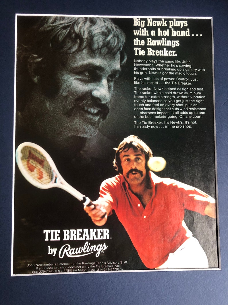 1970's Rawlings Tie Breaker John Newcombe Advertisement image 1