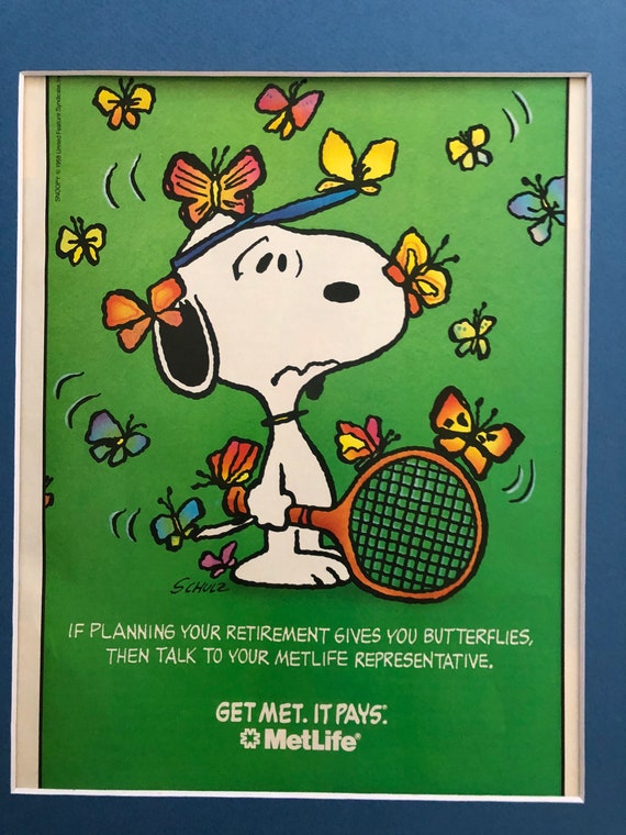 1990 S Snoopy Metlife Advertisement Etsy