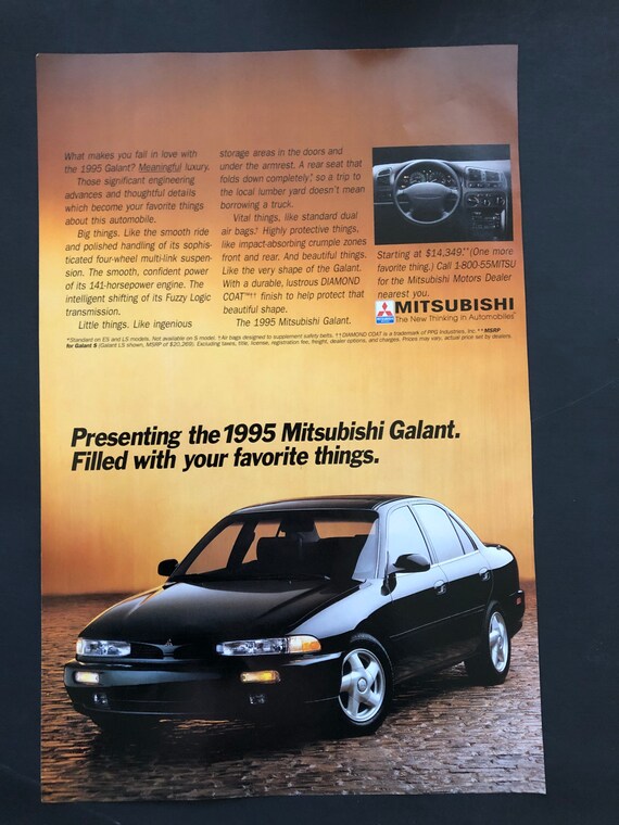 1990's Mitsubishi Galant Advertisement - Etsy