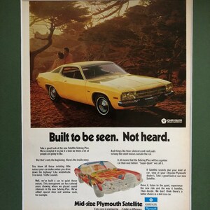 70&#39;s Plymouth Mid-Size Satellite Original Print Advertisement