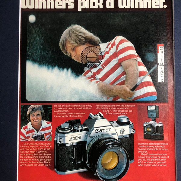 1970's Canon AE-1 Ben Crenshaw Advertisement