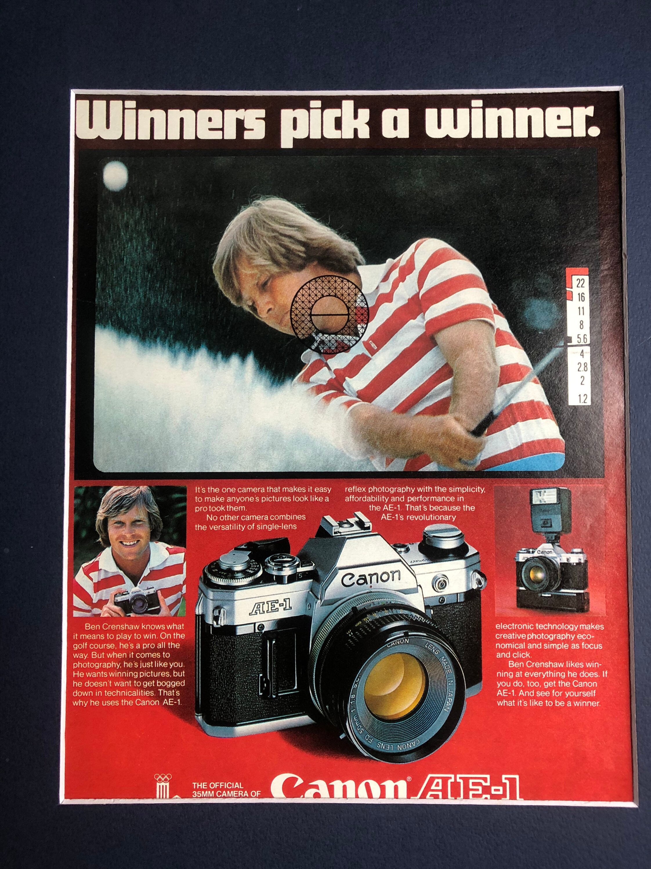 1970's Canon AE-1 Ben Crenshaw Advertisement - Etsy