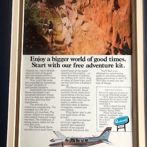 1970&#39;s Beechcraft Baron 58P Print Advertisement