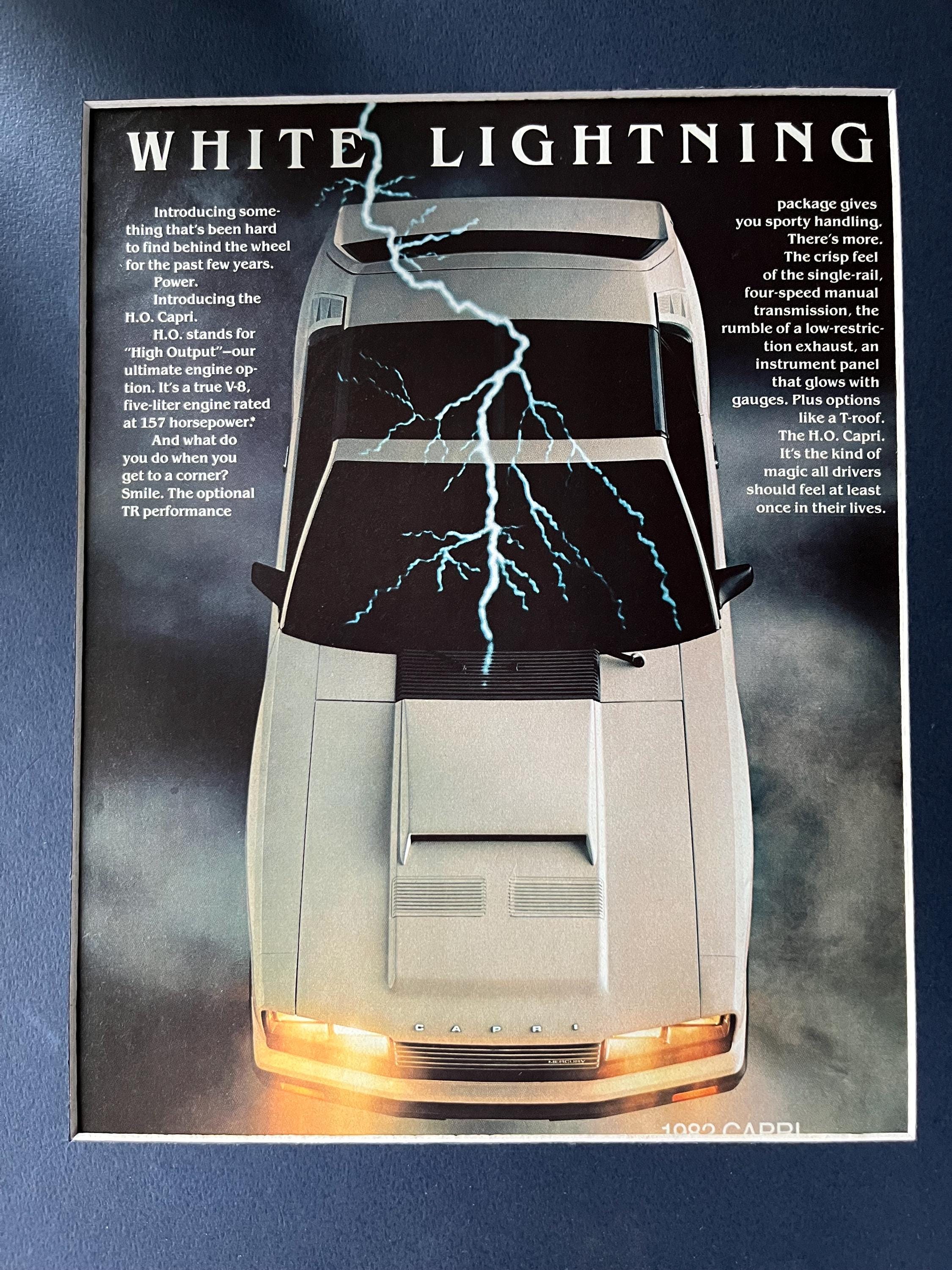 1980's Ford Mercury Capri Original Print Advertisement White