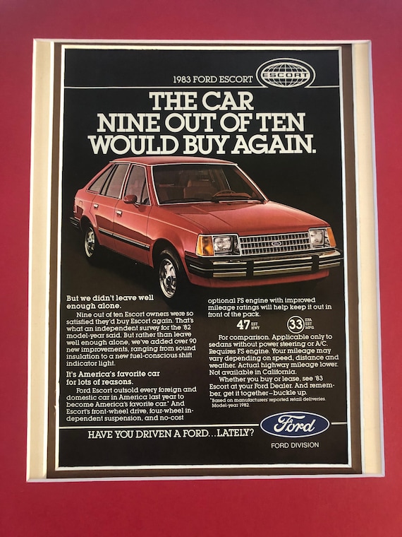 1980's Ford Escort Advertisement - Etsy