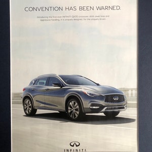 2000&#39;s Infiniti QX30  Advertisement &quot;Convention has been Warned&quot;