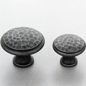 Hammered Pewter Cupboard Door Knobs